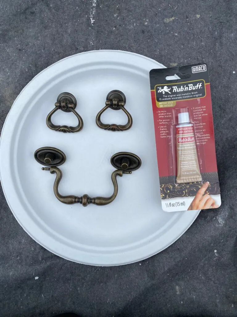 old cabinet hardware from a console table