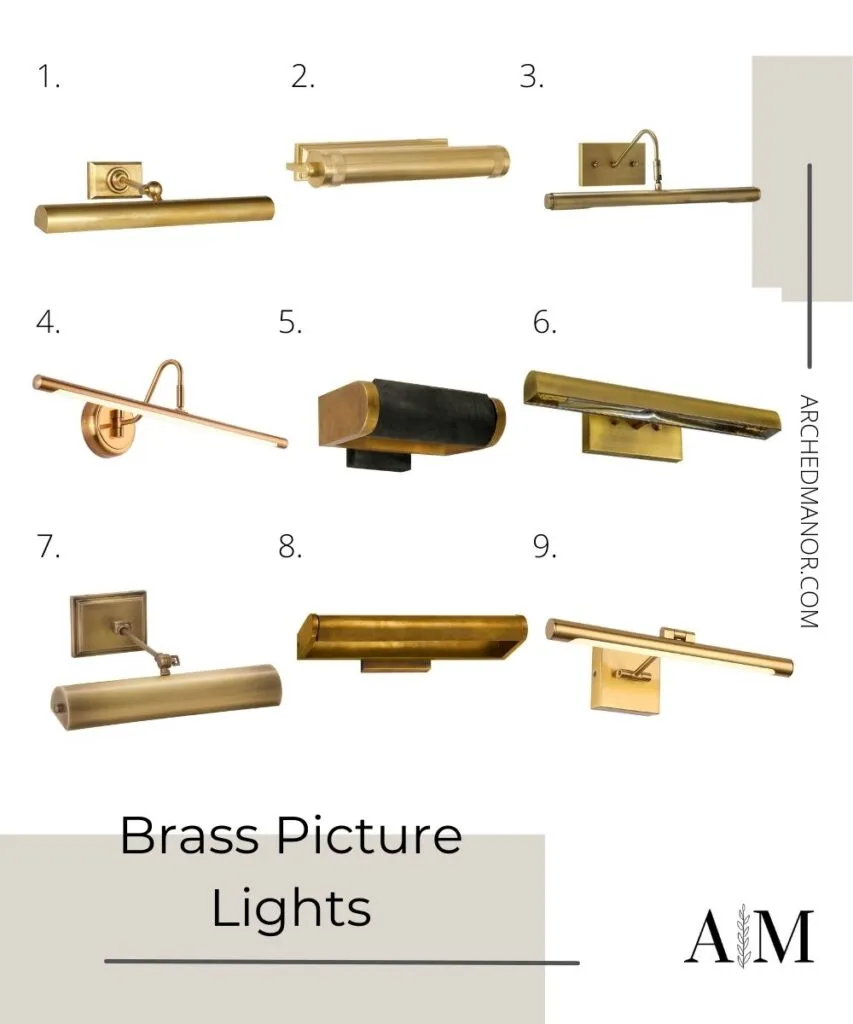 Brass picture lights
