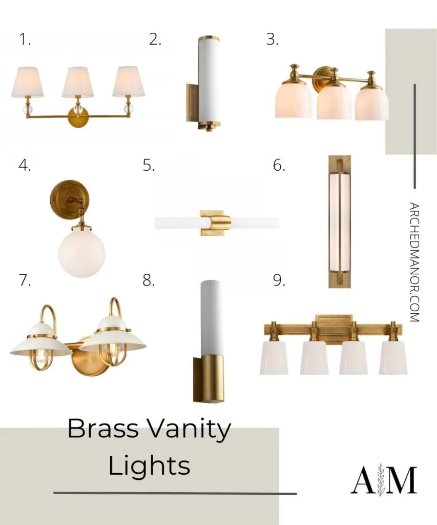 Brass Sconces for Vanity in your bathroom