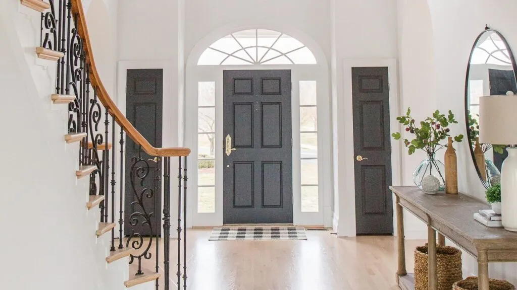 foyer closet and front doors painted black