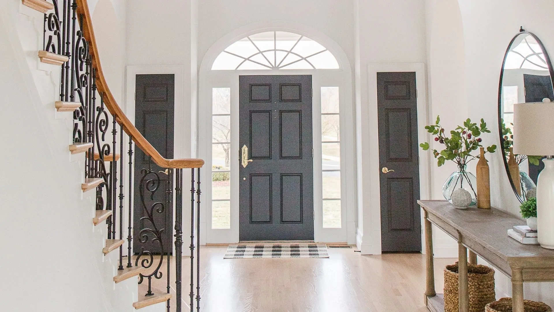 foyer closet and front doors painted black