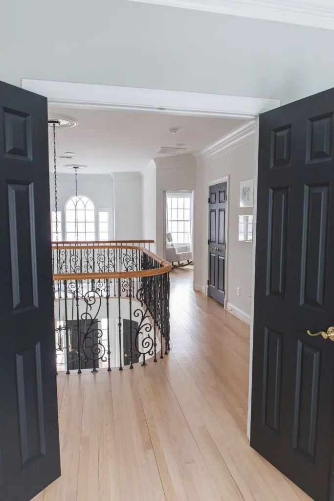 Upstairs doors painted black