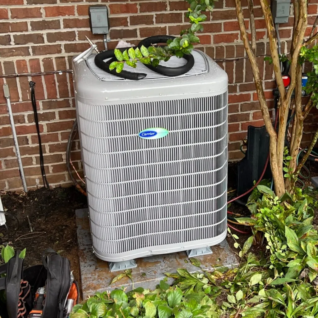 The new heat pump unit at The Arched Manor