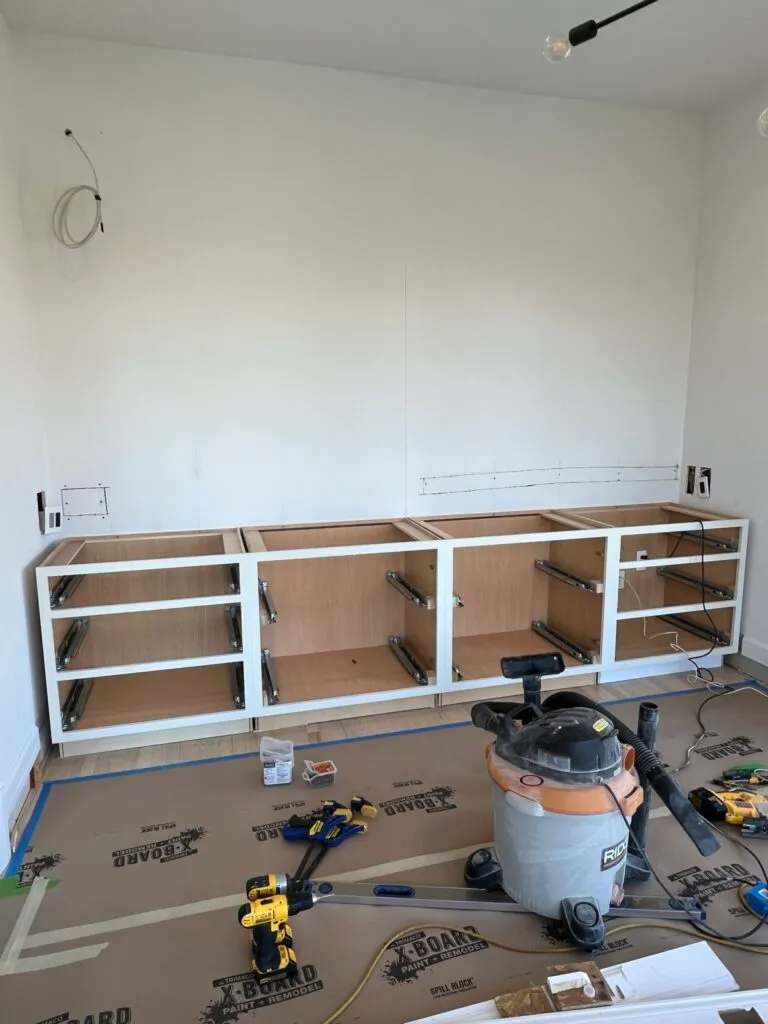 Office Cabinet Built-ins in our home office! Base cabinet installation done!