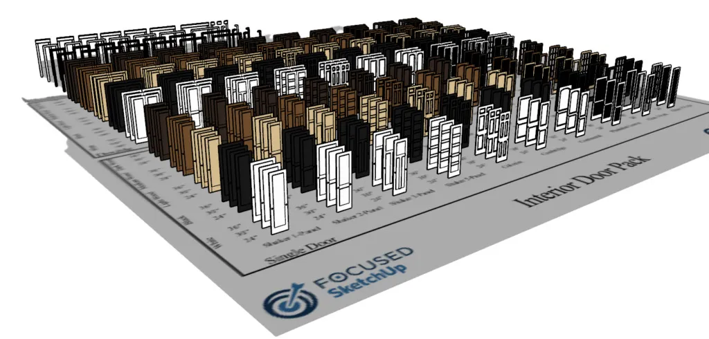 The Door Pack is given as a download in FOCUSED SketchUp