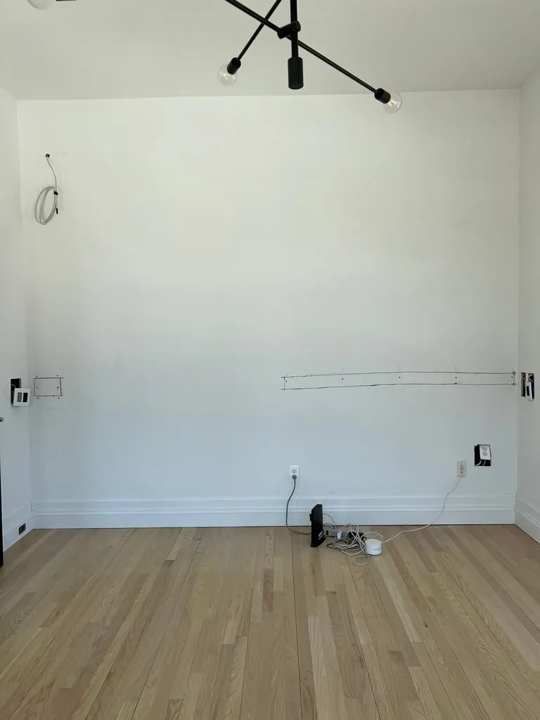 Office Cabinet Built-ins in our home office! Back wall of office before construction.