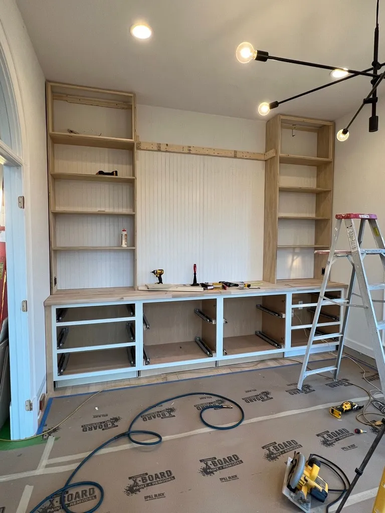 Office Cabinet Built-ins in our home office! Constructing the upper panels of the unit.