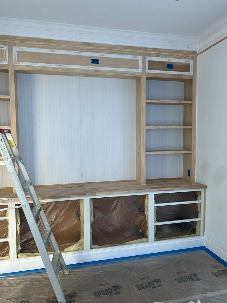 Office Cabinet Built-ins in our home office! Paint prep.