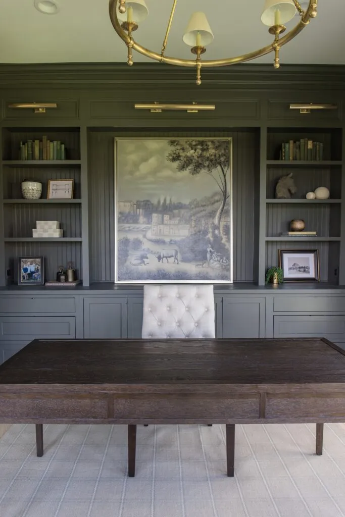 Office Built-in Shelves in our home office! Straight-on shot.
