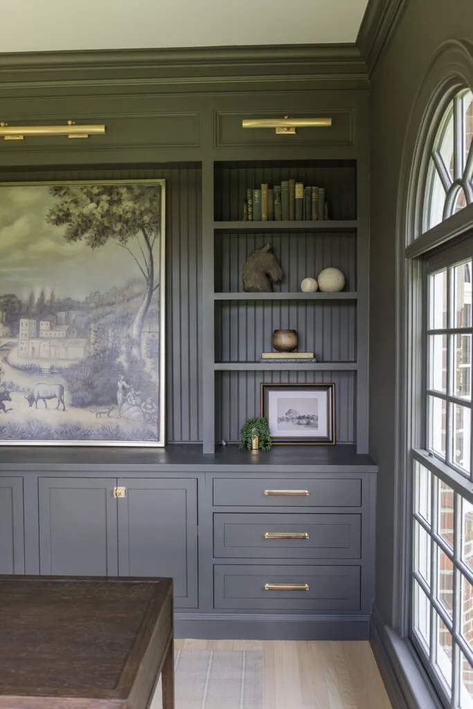 Office Built-in Shelves in our home office! Right shelf detail.