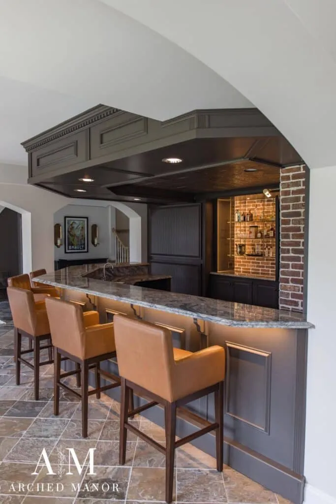 basement bar leather stools