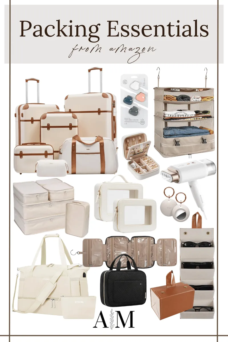 Amazon Packing Essentials, Luggage Set, Toothbrush Cover, Travel Jewelry Case, Hanging Closet Storage, Travel Packing Cubes, Clear Makeup Bag, AirTag Keychain, Portable Steamer, Duffel Bag, Toiletry Bag, Sunglass Case Organizer