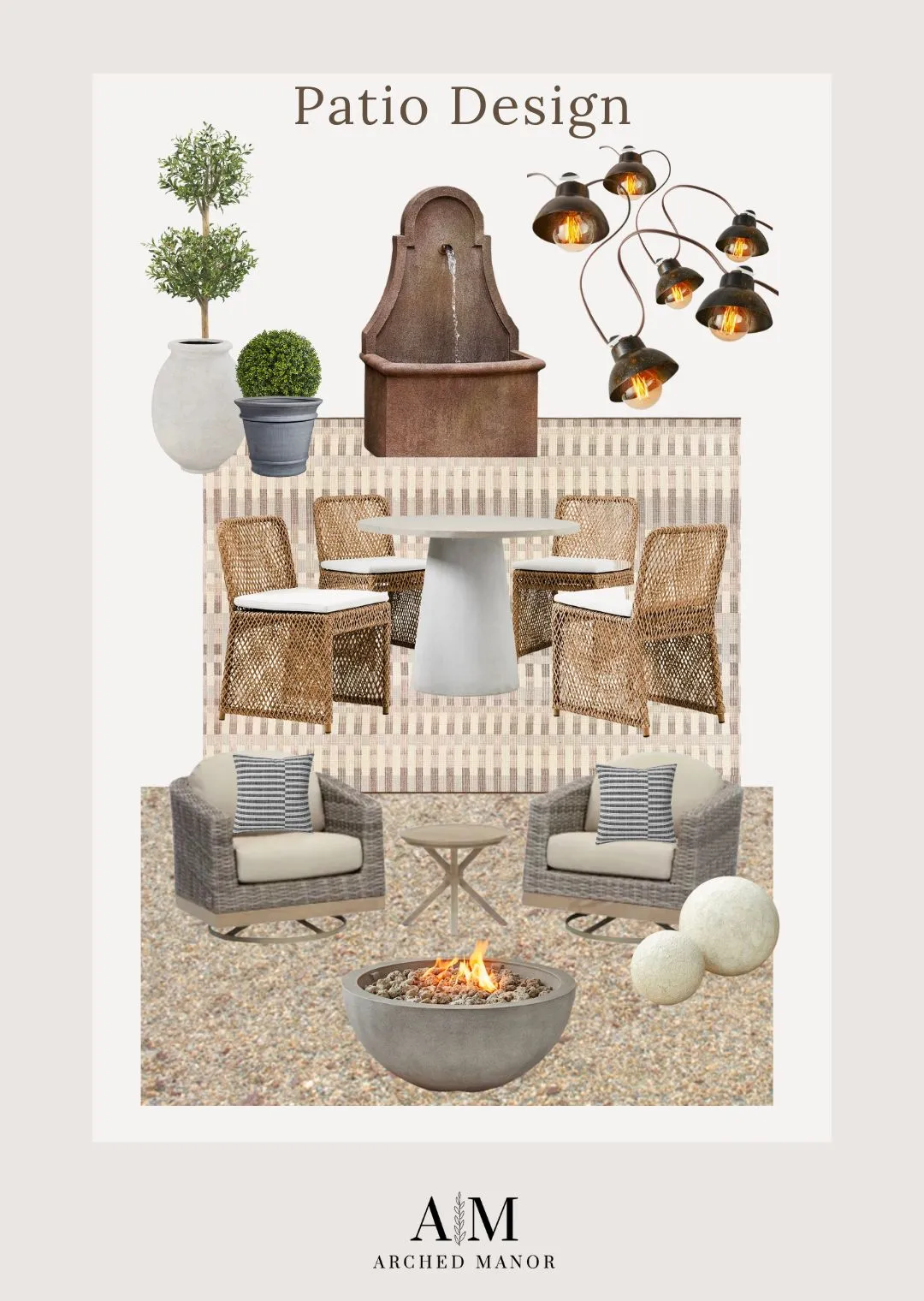 patio design collage