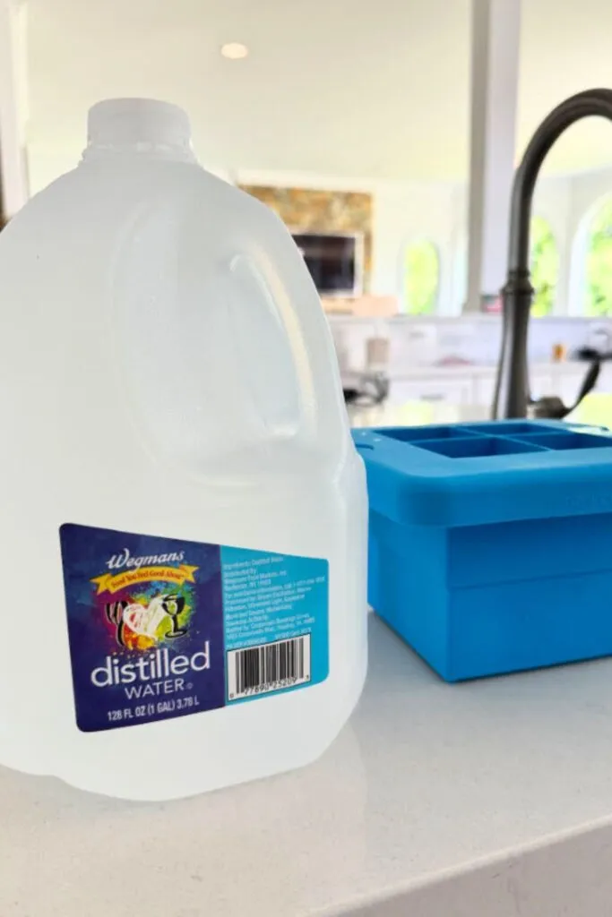 Filtered water is best, distilled and spring water also work.