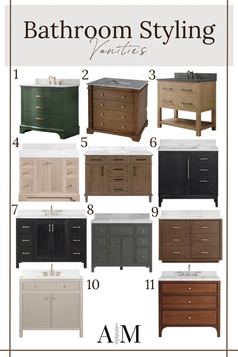 bathroom styling, vanitites, modern, minimalist, neutral, timeless