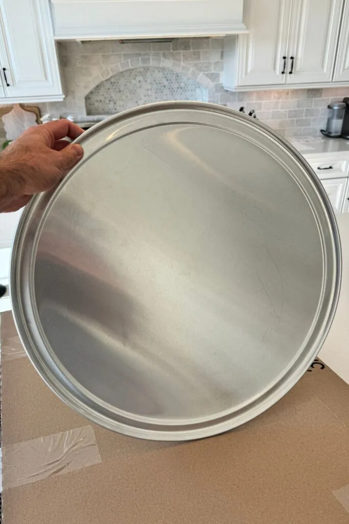 A 20 inch pizza pan is the ideal size for Uncle Buck Pancakes