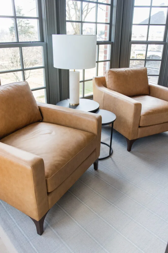 cognac leather chairs from wayfair