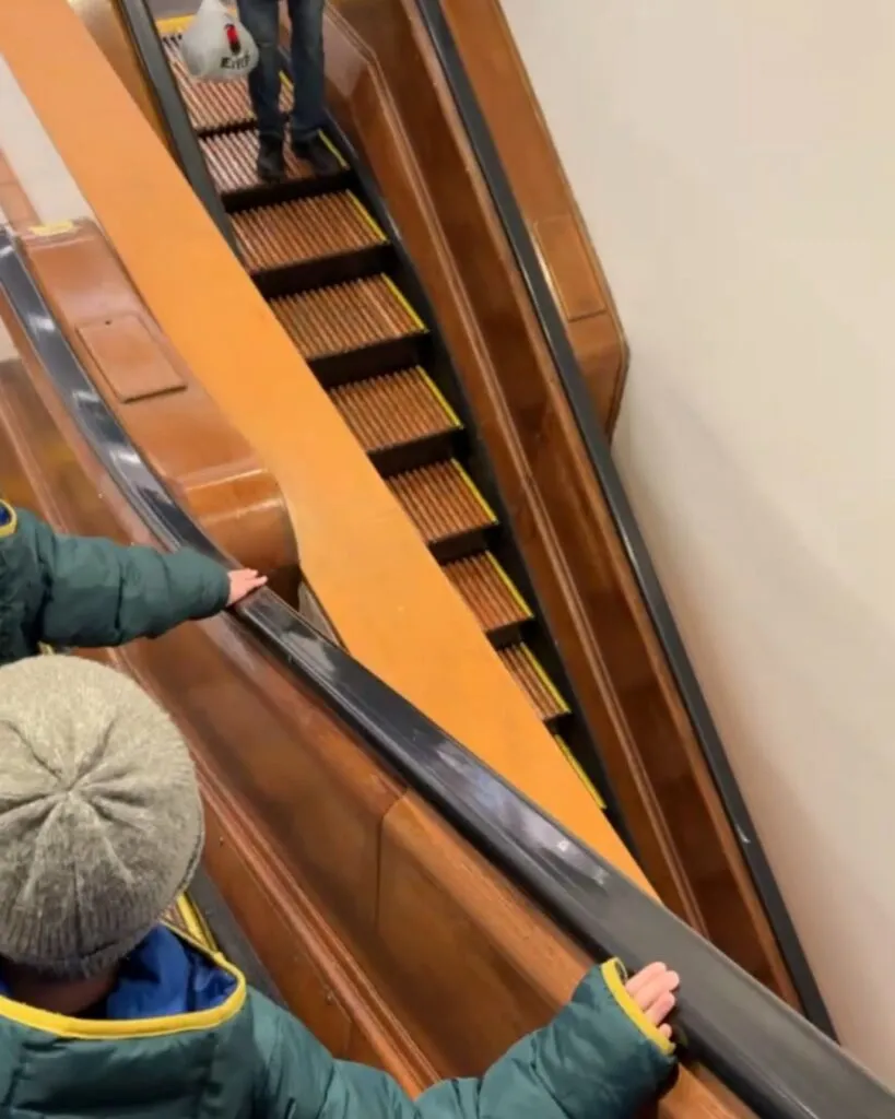 The original Macy's wooden escalators from 1902