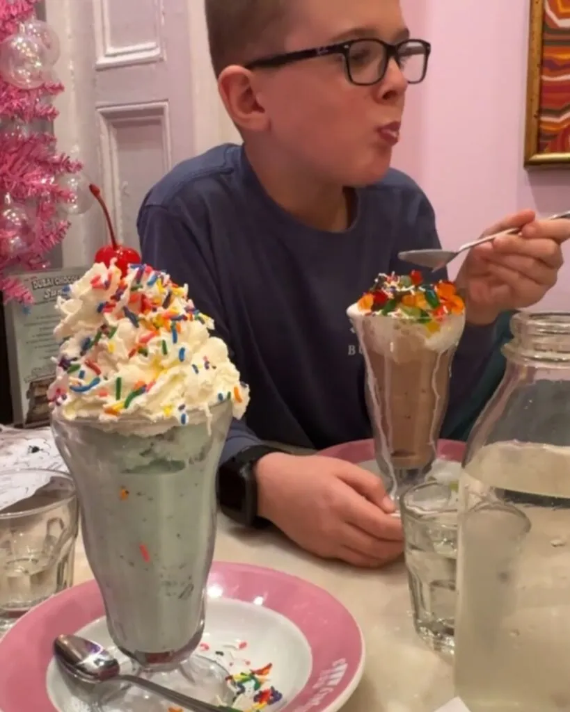 Tristan and Charlie made their own Sundaes as Serendipity in New York City